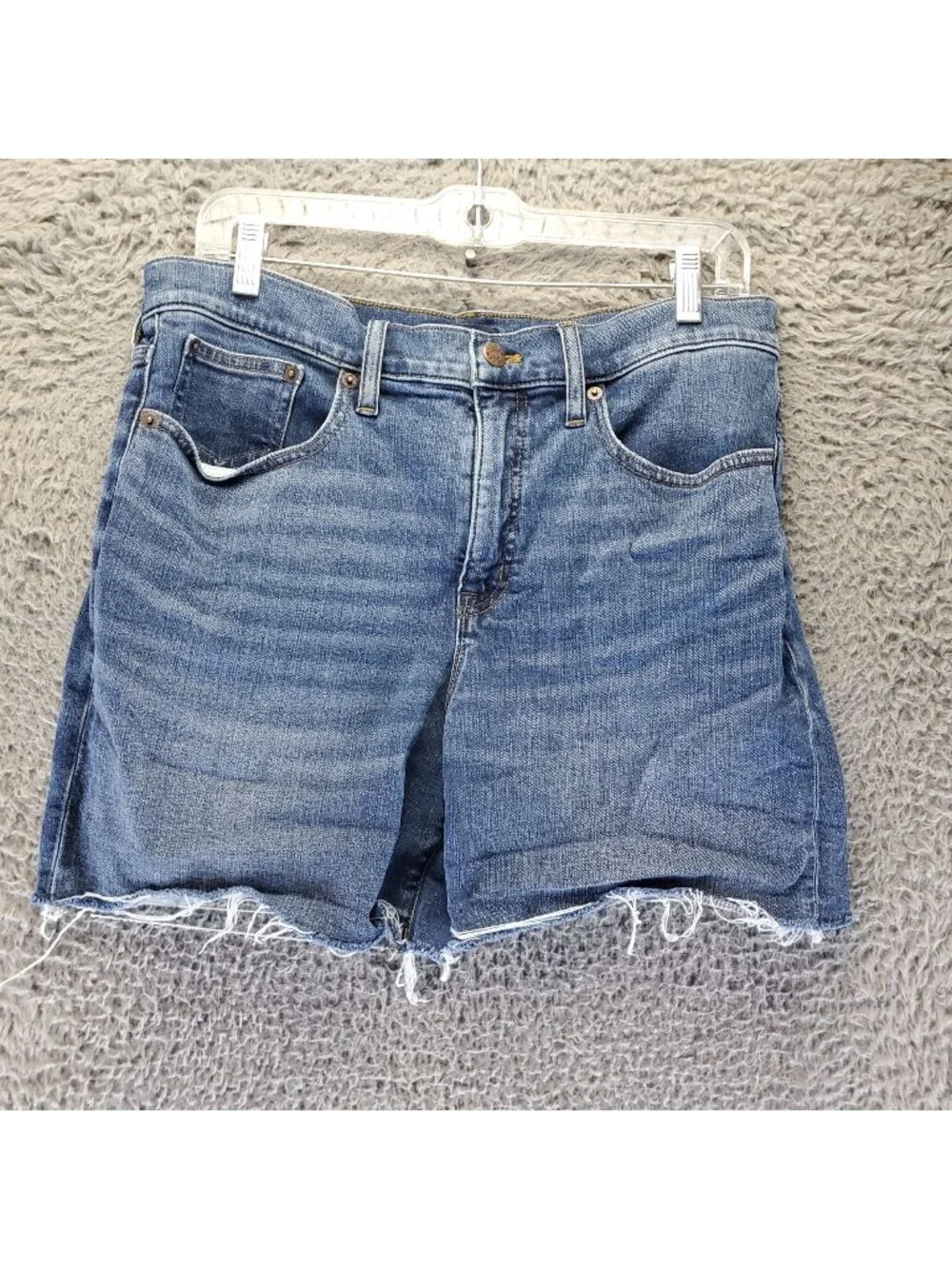 J. Crew Shorts Womens Size 29 Blue Frayed Hem Distressed Denim High Rise